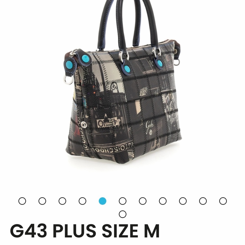Gabs Black and Blue Patterned Women's Tote